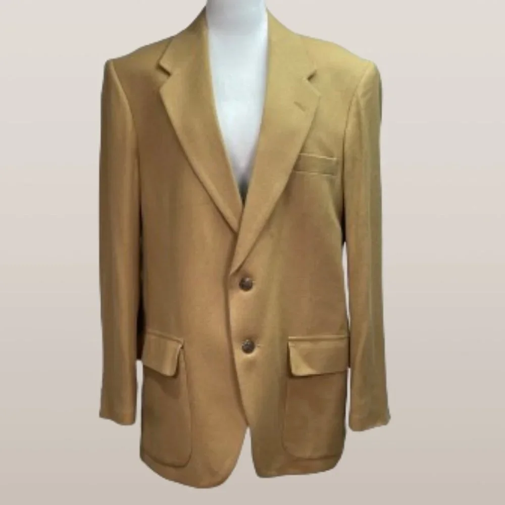 Woff by Farah Vintage Mens Wool Camel Sport Blazer Jacket Size 42R